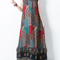 S-5XL Bohemian Printed Maxi Dress - GIGI & POPO - Women -