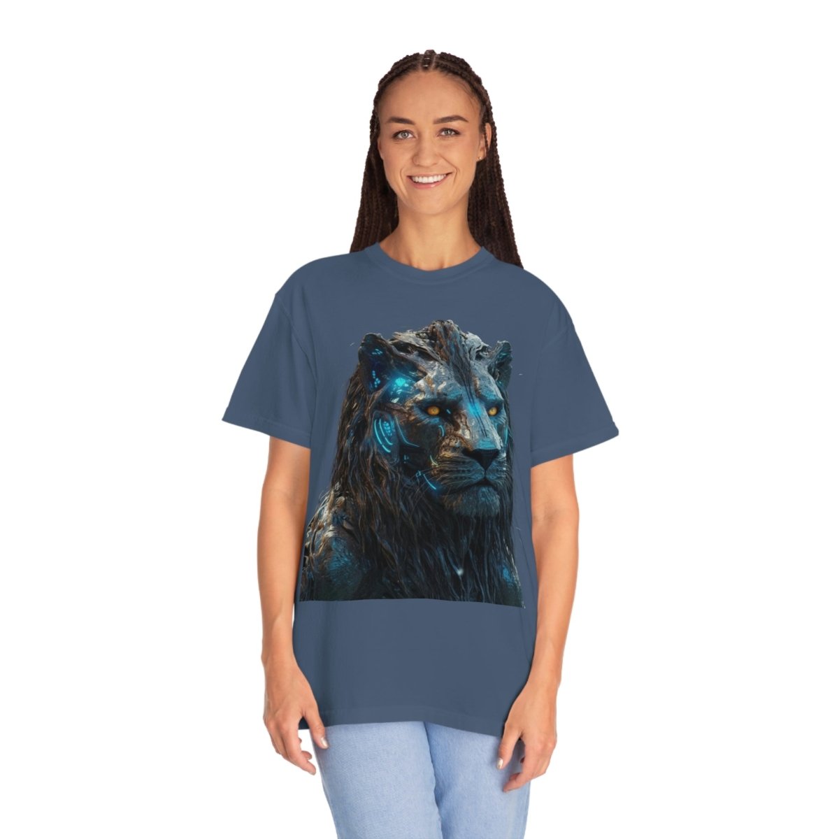 Sci-fi Lion print Unisex Garment-Dyed T-shirt - GIGI & POPO