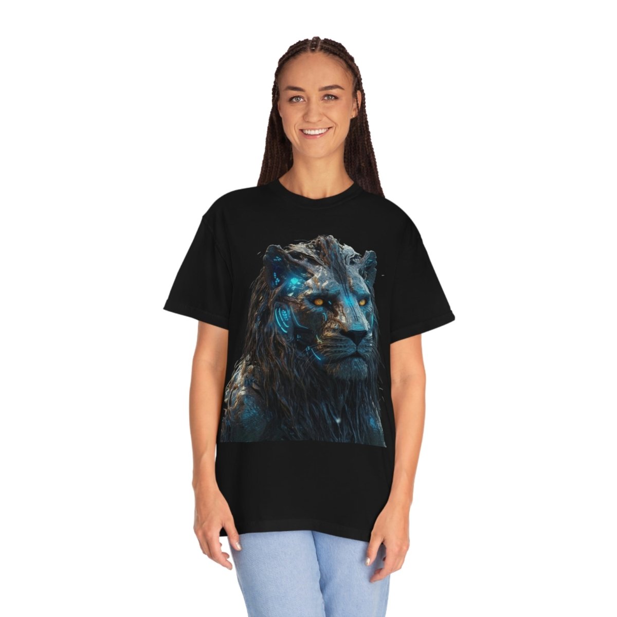 Sci-fi Lion print Unisex Garment-Dyed T-shirt - GIGI & POPO