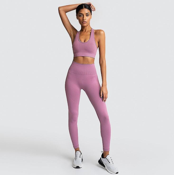 Seamless Gym Set Nylon Woman Sportswear - GIGI & POPO - Women - Taro purple / M