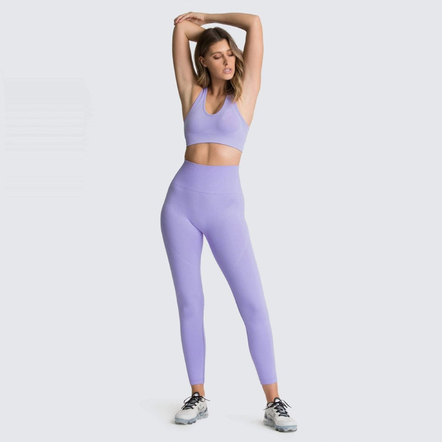 Seamless Gym Set Nylon Woman Sportswear - GIGI & POPO - Women - Purple / M