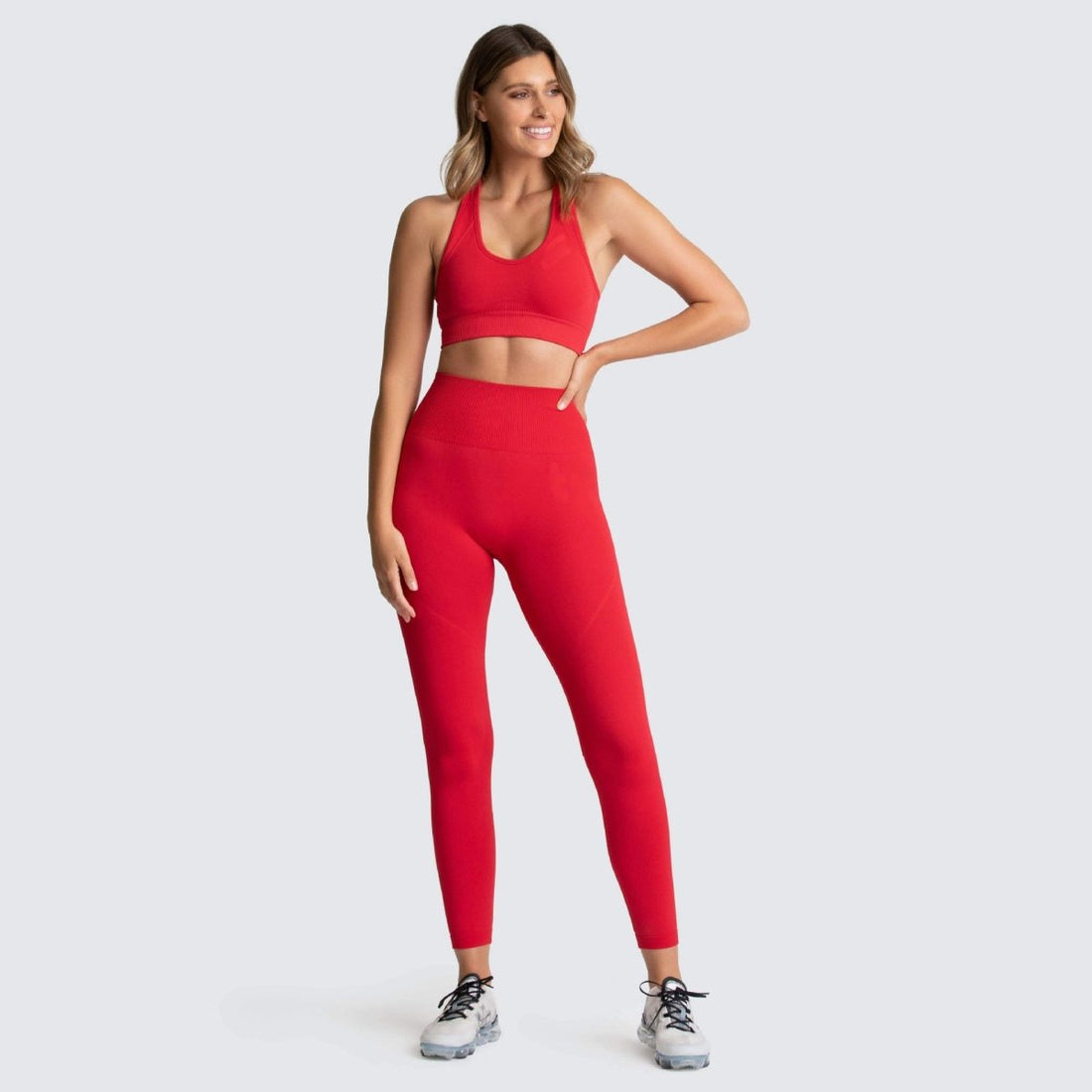 Seamless Gym Set Nylon Woman Sportswear - GIGI & POPO - Women - Red / L