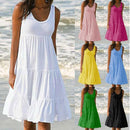 Sleeveless round neck splicing large beach skirt - GIGI & POPO - Women -