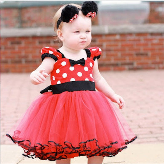 Sleeveless Vest Polka Dot Bow Princess Dress - GIGI & POPO - Baby Girl -