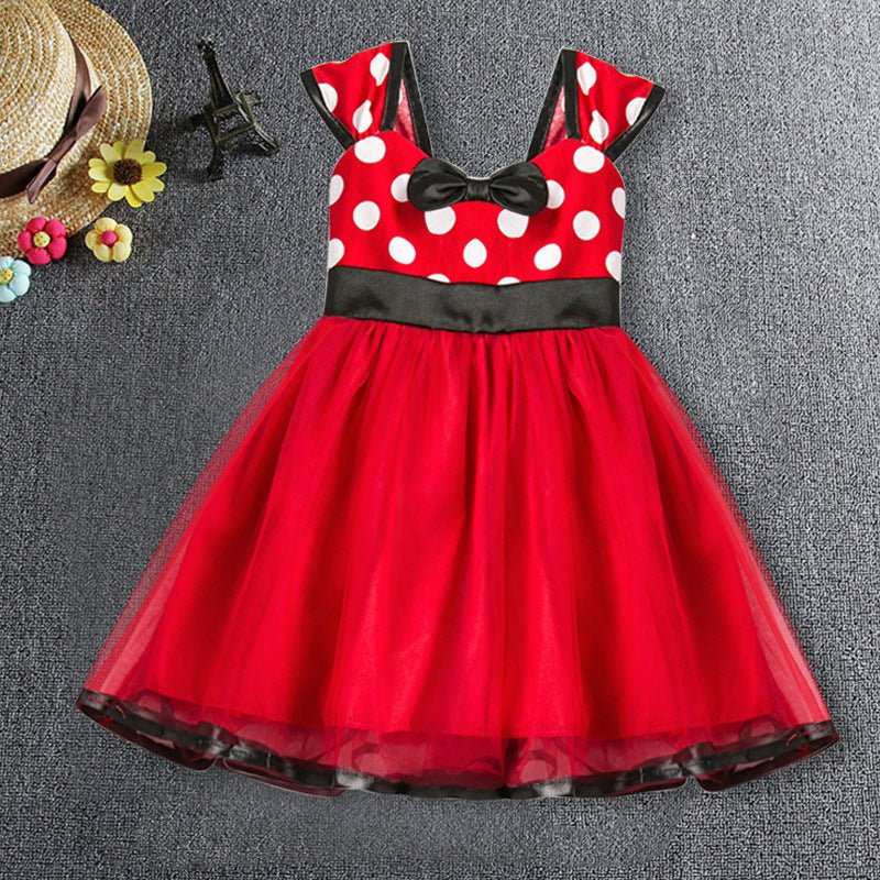 Sleeveless Vest Polka Dot Bow Princess Dress - GIGI & POPO - Baby Girl -