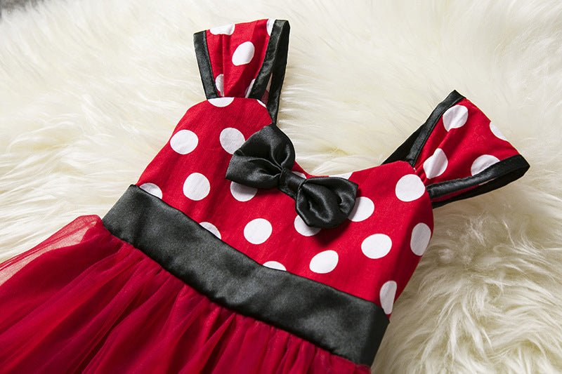 Sleeveless Vest Polka Dot Bow Princess Dress - GIGI & POPO - Baby Girl -