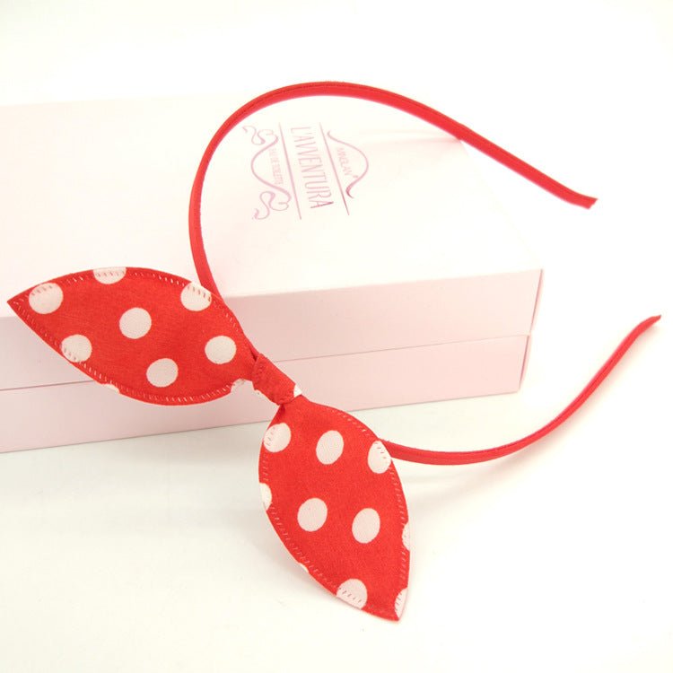 Sleeveless Vest Polka Dot Bow Princess Dress - GIGI & POPO - Baby Girl - Red headband / One size