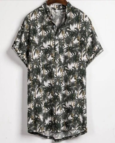 Slim shirt men contrast color printing shirt men - GIGI & POPO