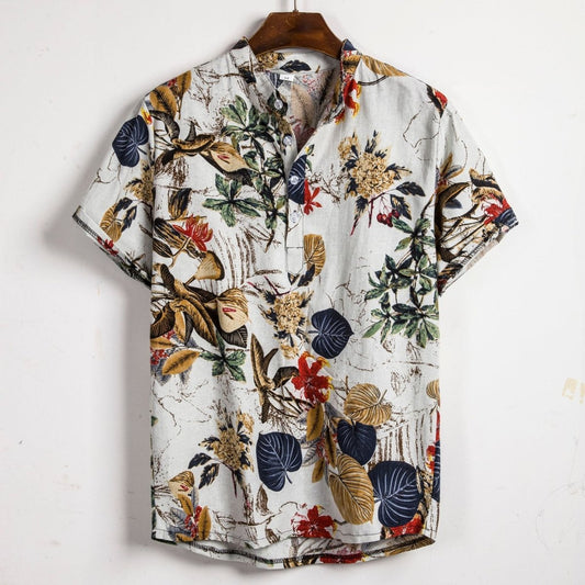 Slim shirt men contrast color printing shirt men - GIGI & POPO
