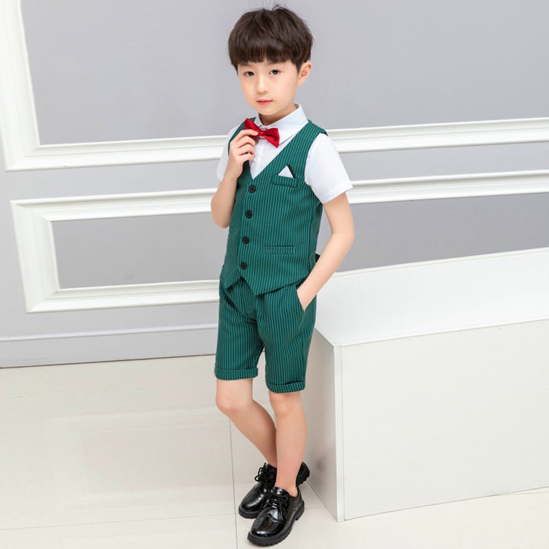 Spring And Summer Boys' Short-sleeved Shorts Suit Striped Children Clothes - GIGI & POPO