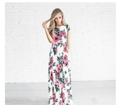 Spring and summer long-sleeved elastic waist flower print dress long skirt - GIGI & POPO - Women - white 1style / S