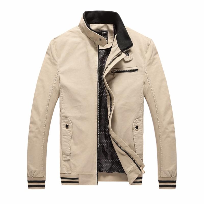 Spring Autumn Men Casual Jacket Coat Men's Fashion Washed 100% Pure Cotton Brand-Clothing Jackets Male Coats