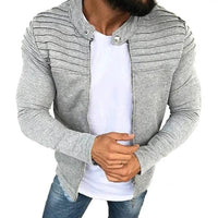 stitching cardigan sweater - GIGI & POPO - Men Hoodies & Jackets - Light Grey / M