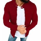 stitching cardigan sweater - GIGI & POPO - Men Hoodies & Jackets - Red / XXL