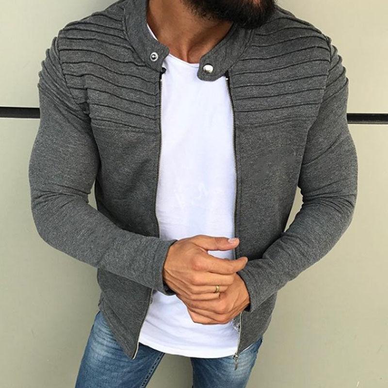 stitching cardigan sweater - GIGI & POPO - Men Hoodies & Jackets - Gray / L