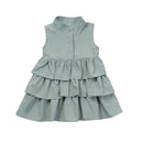 Summer Ball Gown Girls Dresses - Neck Cake Ruffled Tutu Bubble Dress - GIGI & POPO - Girl Dresses - Green / 24M