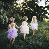Summer Lace Girl Dress White Backless Girls - GIGI & POPO