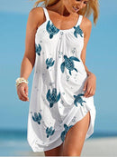 Summer Women's Casual Suspender Style Large Swing Dress - GIGI & POPO - 0 - White / S