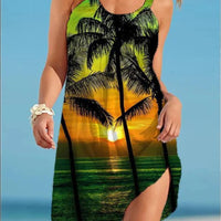 Summer Women's Casual Suspender Style Large Swing Dress - GIGI & POPO - 0 - Green / S