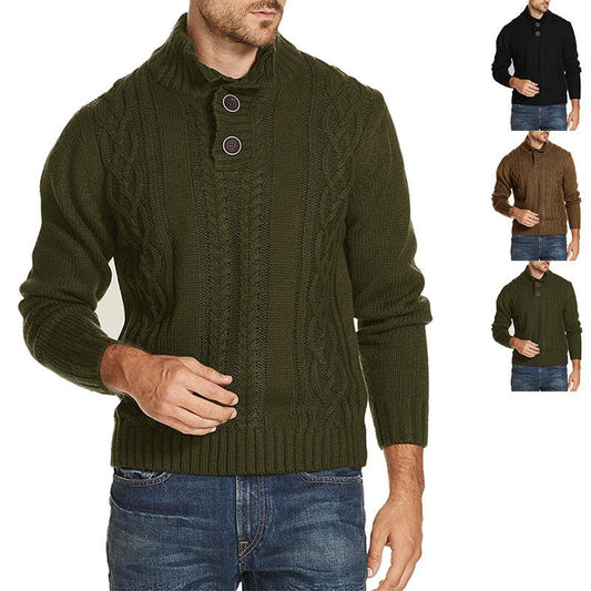 Sweater Men's Fashion Solid Color Long-sleeved Sweater - GIGI & POPO - Men -