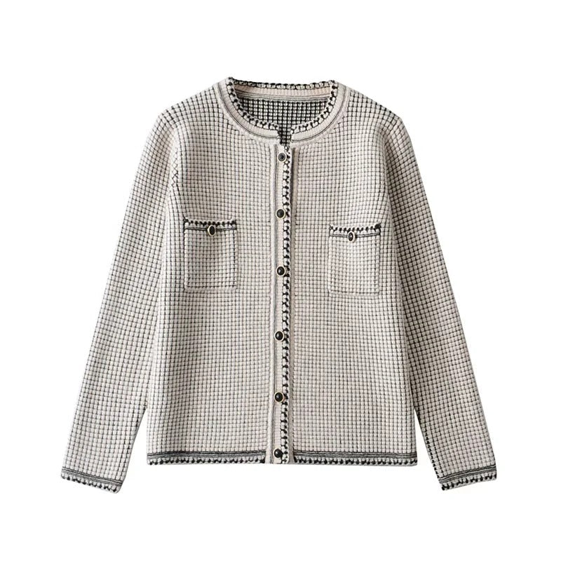 Temperament Commuter Ladies Style Fleece Knit Cardigan - GIGI & POPO - Women - White / S