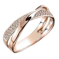 Two Tone X Shape Cross Ring for Women - GIGI & POPO - 11 / Rose Gold color / Two Tone