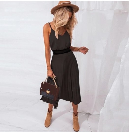 V-neck camisole dress - GIGI & POPO - Women - Black / M