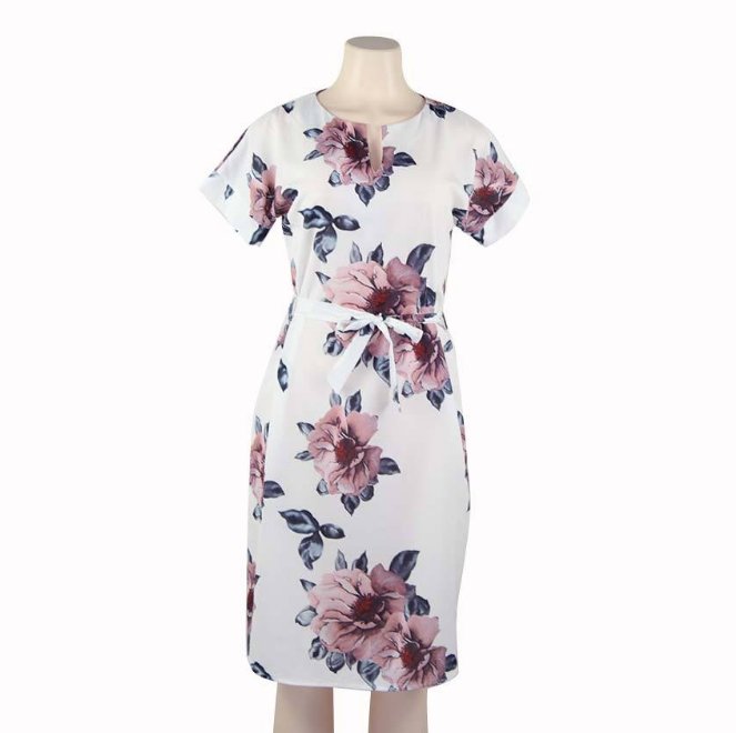 V-Neck Printed Dress - GIGI & POPO - Women - XL / 12