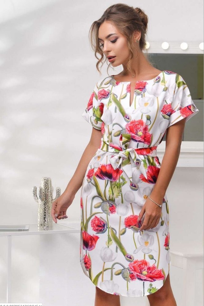 V-Neck Printed Dress - GIGI & POPO - Women - L / 23