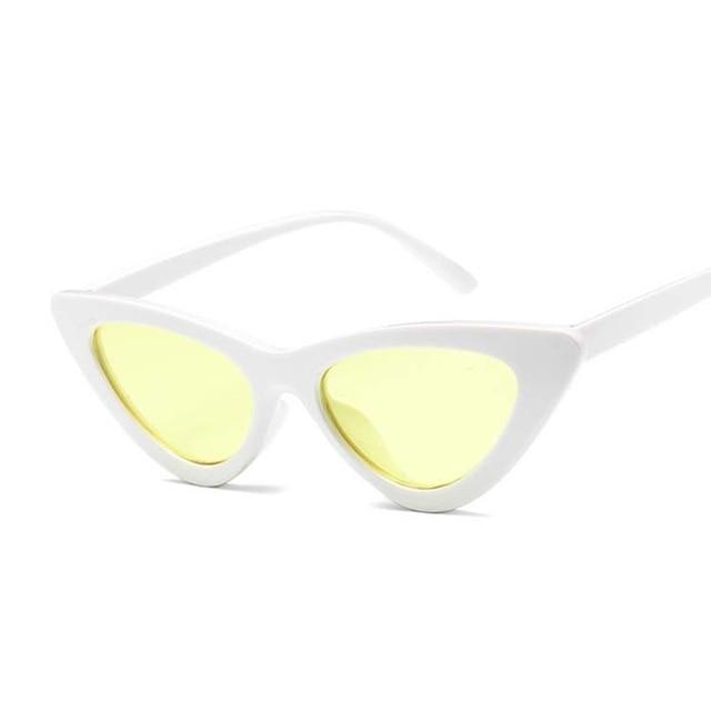 Vintage Cateye Sunglasses - GIGI & POPO - White Yellow