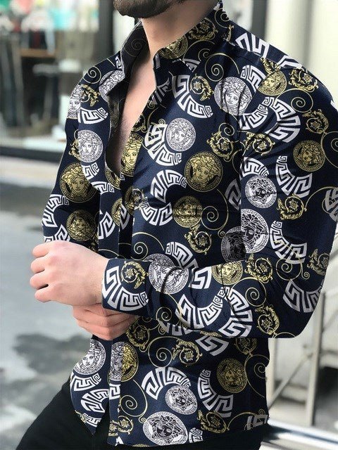 Vintage Shirt T Shirts For Men Streetwear Black Cotton - GIGI & POPO