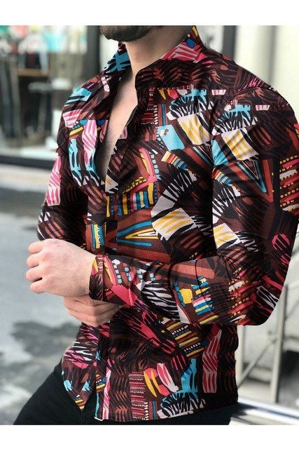 Vintage Shirt T Shirts For Men Streetwear Black Cotton - GIGI & POPO