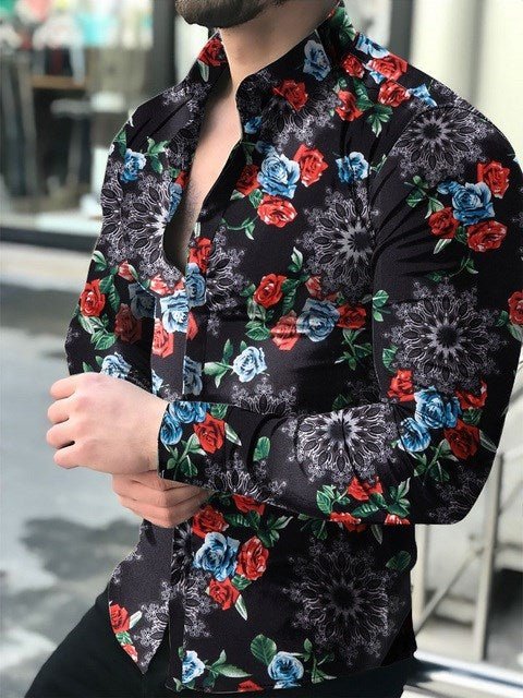 Vintage Shirt T Shirts For Men Streetwear Black Cotton - GIGI & POPO