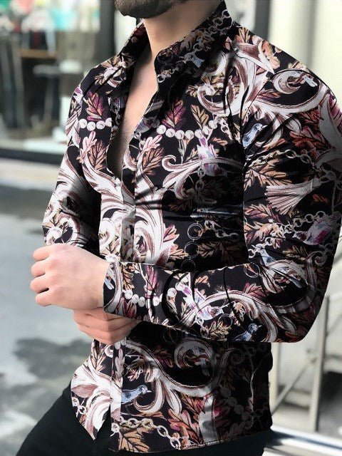 Vintage Shirt T Shirts For Men Streetwear Black Cotton - GIGI & POPO