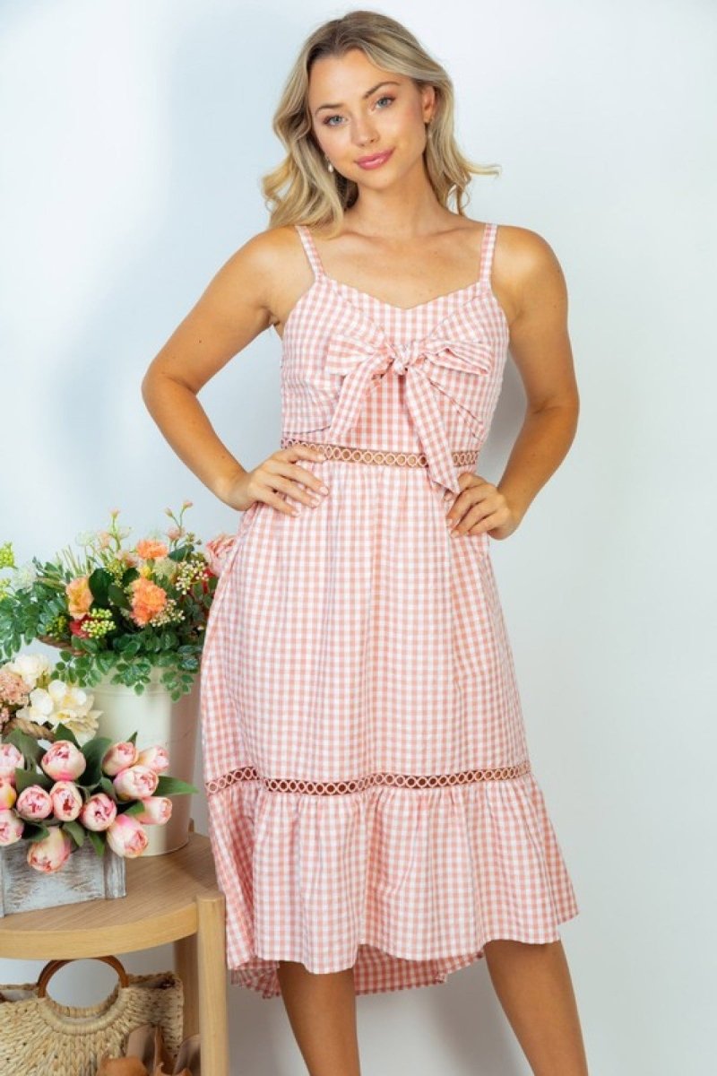 White Birch Sleeveless Plaid Woven Dress - GIGI & POPO