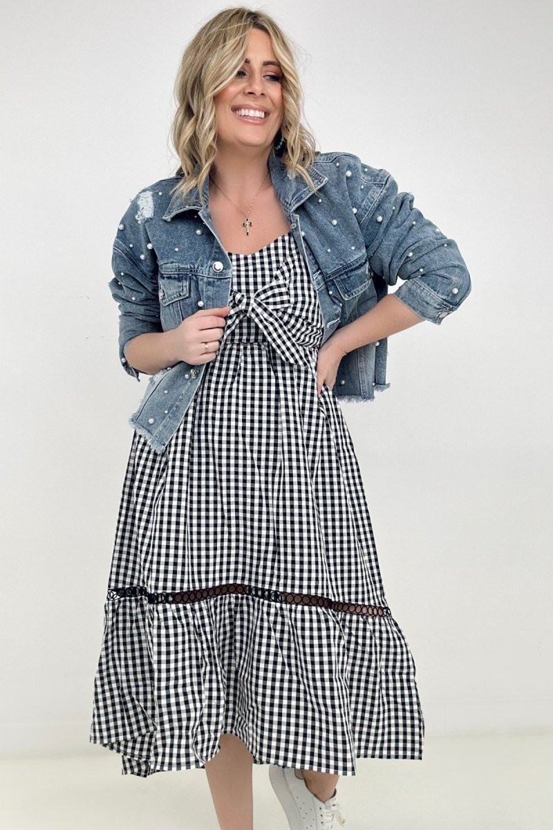 White Birch Sleeveless Plaid Woven Dress - GIGI & POPO