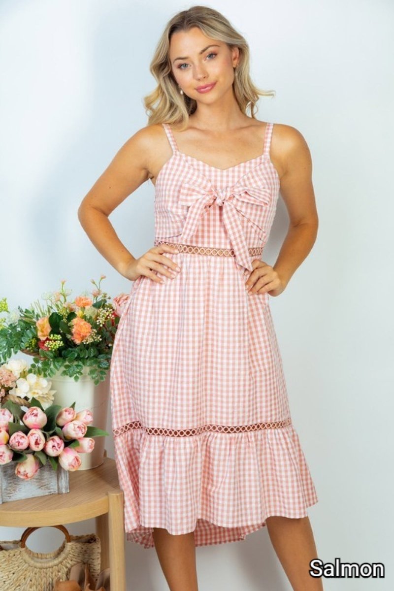 White Birch Sleeveless Plaid Woven Dress - GIGI & POPO