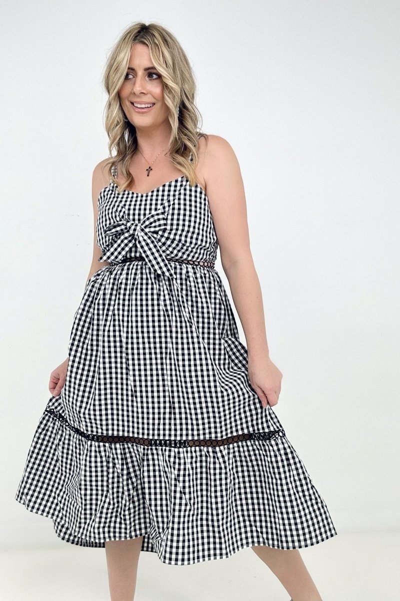 White Birch Sleeveless Plaid Woven Dress - GIGI & POPO