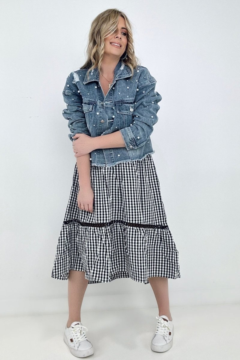 White Birch Sleeveless Plaid Woven Dress - GIGI & POPO
