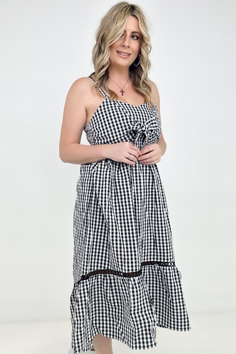White Birch Sleeveless Plaid Woven Dress - GIGI & POPO