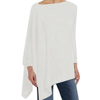 Women Causal Long Sleeve Cotton Blouse - GIGI & POPO - White / XXL