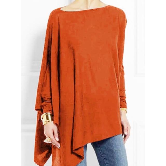 Women Causal Long Sleeve Cotton Blouse - GIGI & POPO - Orange / S