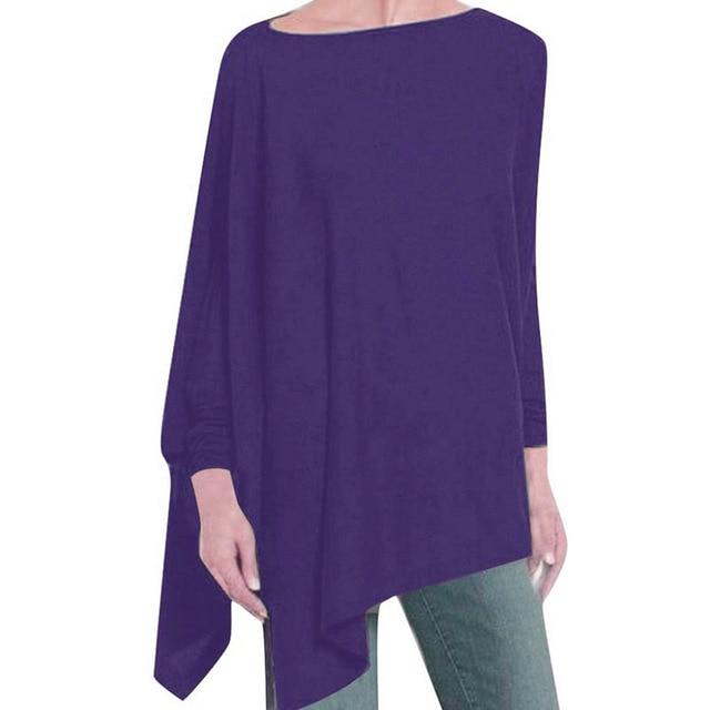 Women Causal Long Sleeve Cotton Blouse - GIGI & POPO - Purple / XXL