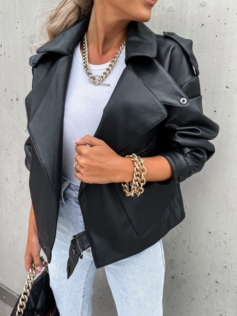 Women Leather Top Coat Jacket - GIGI & POPO