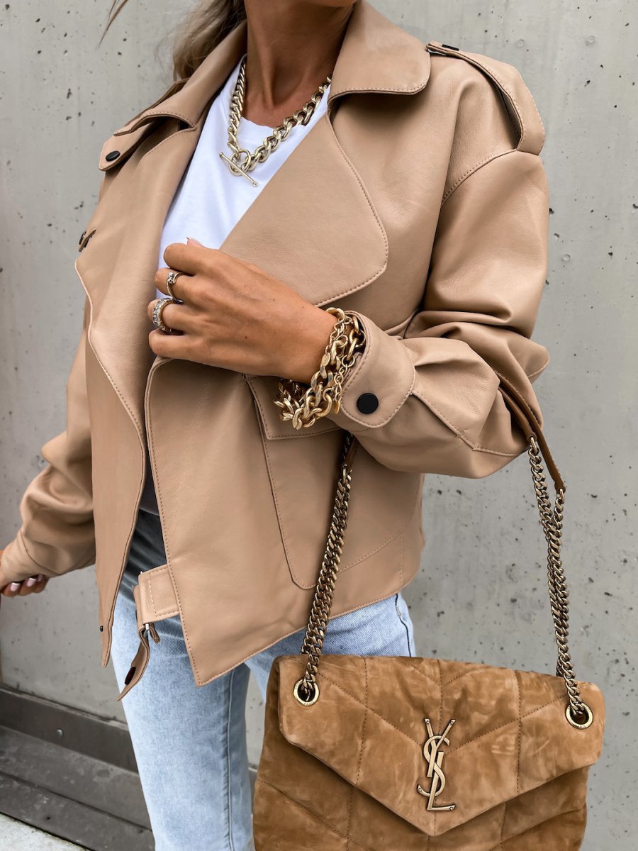 Women Leather Top Coat Jacket - GIGI & POPO