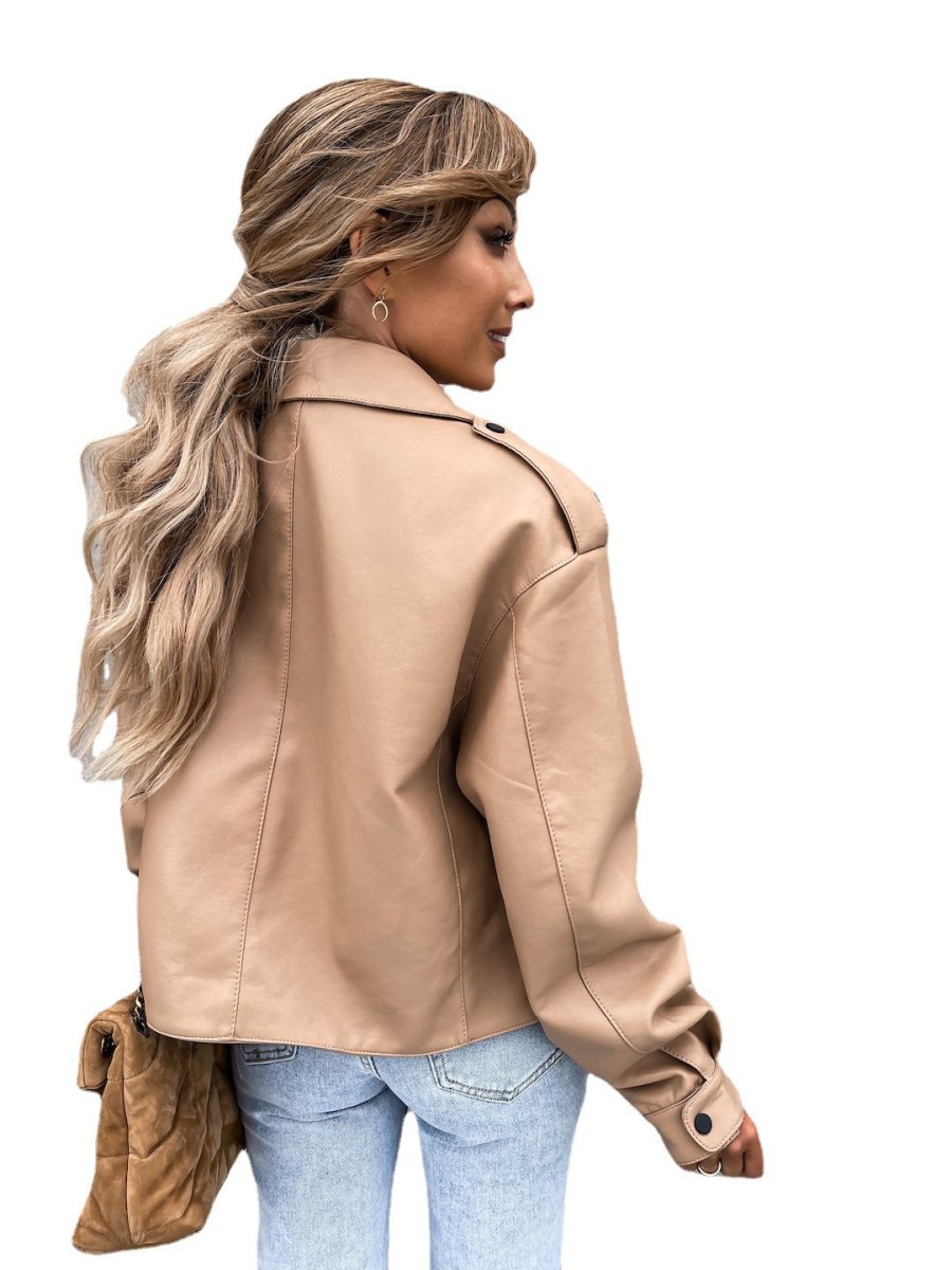 Women Leather Top Coat Jacket - GIGI & POPO
