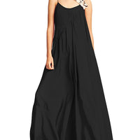 Womens Casual Sleeveless Solid Summer Long Maxi Dress - GIGI & POPO - Women - M / Black
