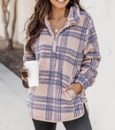 Women's Fashion Plaid Plush Pullover Sweater - GIGI & POPO