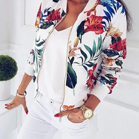 women's floral bomber jacket w/ zip - GIGI & POPO - Women - White / 3XL