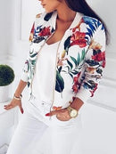 women's floral bomber jacket w/ zip - GIGI & POPO - Women - White / 5XL